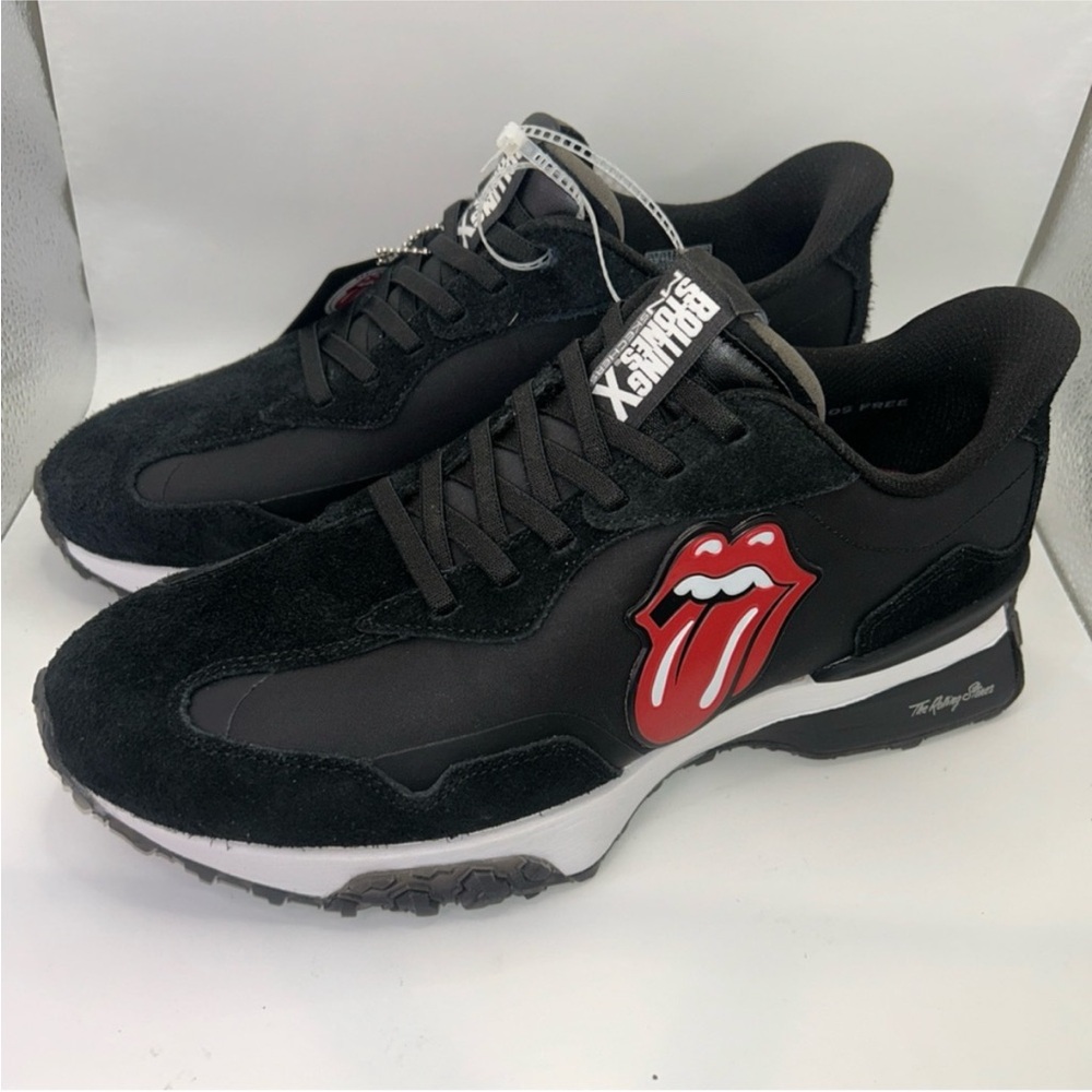 the Rolling Stones Black Athletic Shoes